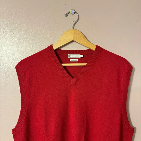 Peter Millar Merino Wool Vneck Sweater Vest Mens Size M Golf Hampton - Picture 3 of 7